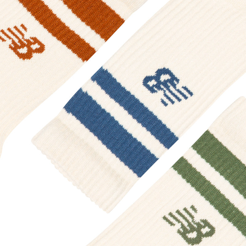 Unisex Active Lifestyle Striped Crew Socks 3 Pack