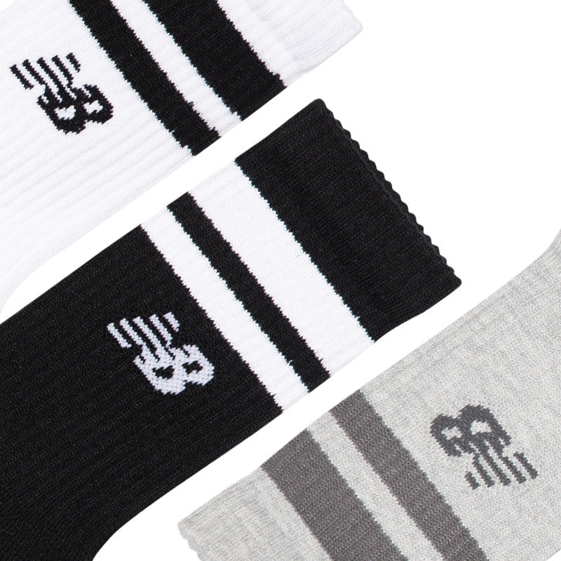 Unisex Active Lifestyle Striped Crew Socks 3 Pack